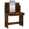 Miniatyrbillede 4 af 10: vidaXL makeupbord med spejl 96x39x142 cm røget egetræsfarve