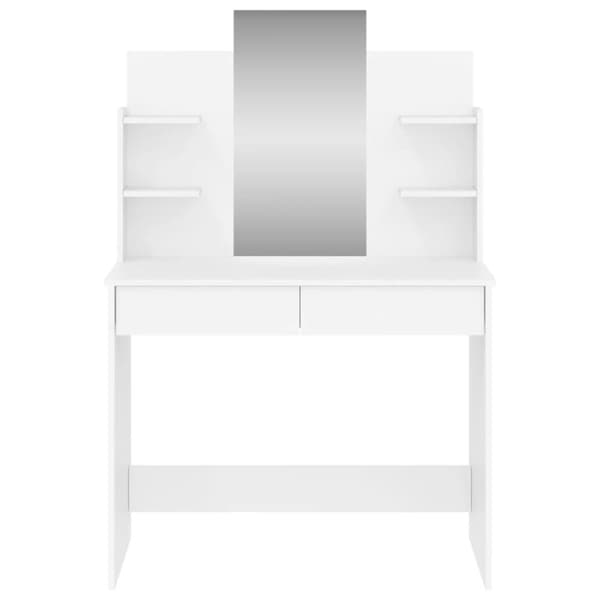 vidaXL Sminkebord med speil hvit 96x39x142 cm