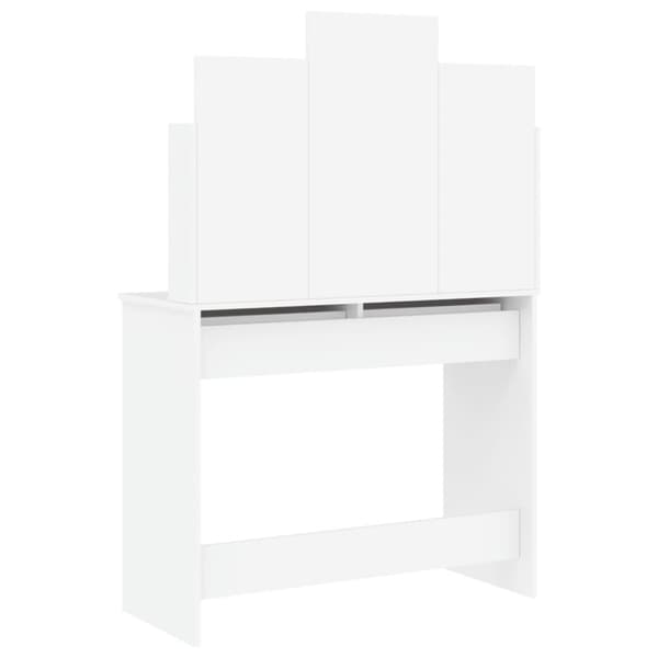 vidaXL Sminkebord med speil hvit 96x39x142 cm