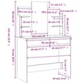Miniatyrbilde 8 av 10: vidaXL Sminkebord med speil hvit 96x39x142 cm