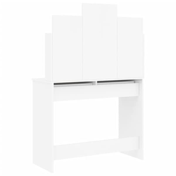 vidaXL makeupbord med spejl 96x39x142 cm hvid højglans