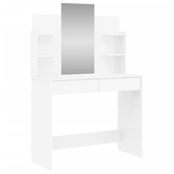 vidaXL makeupbord med spejl 96x39x142 cm hvid højglans