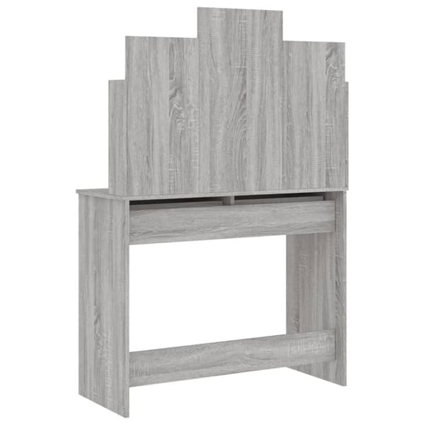 vidaXL Sminkbord med spegel grå sonoma 96x39x142 cm