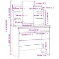 Miniatyrbild 8 av 10: vidaXL Sminkbord med spegel brun ek 96x39x142 cm