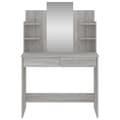 Miniatyrbillede 3 af 10: vidaXL makeupbord med spejl 96x39x142 cm grå sonoma-eg