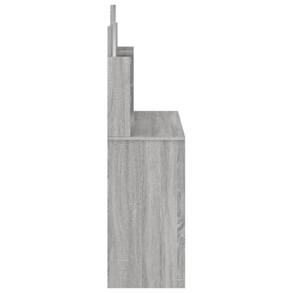 vidaXL makeupbord med spejl 96x39x142 cm grå sonoma-eg