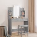 Miniatyrbillede 10 af 10: vidaXL makeupbord med spejl 96x39x142 cm grå sonoma-eg