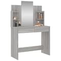 Miniatyrbillede 2 af 10: vidaXL makeupbord med spejl 96x39x142 cm grå sonoma-eg