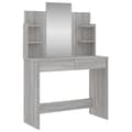 Miniatyrbillede 1 af 10: vidaXL makeupbord med spejl 96x39x142 cm grå sonoma-eg