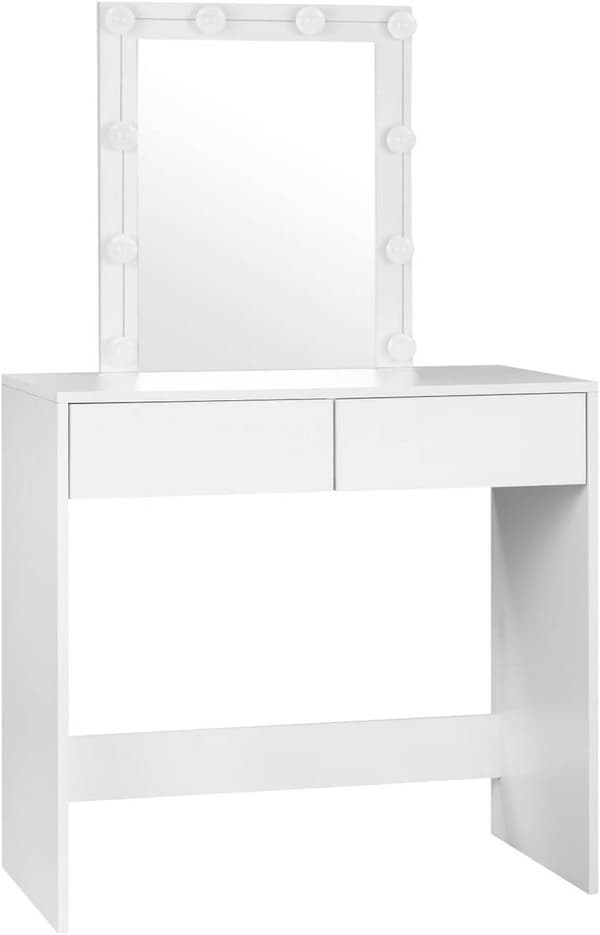Rootz Justerbart LED-ljus Sminkbord - Sminkbord - Makeup Station - Ljusstyrka - Gott om förvaring - Hållbar konstruktion - 80 cm x 132,5 cm x 39,5 cm