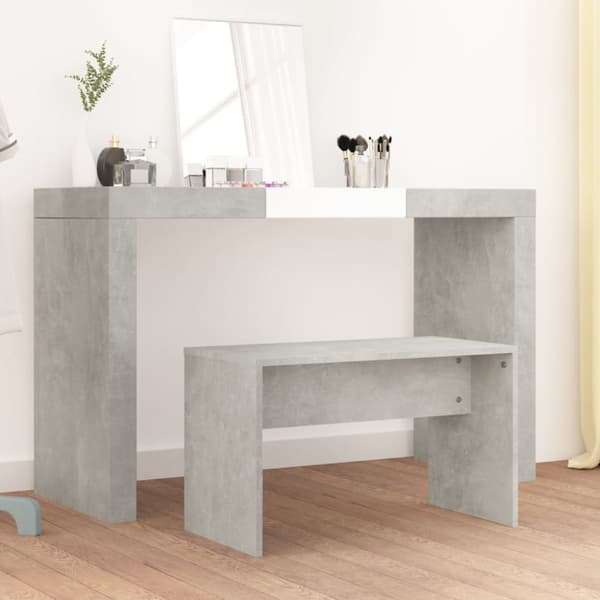 vidaXL skammel til makeupbord 70x35x45 cm konstrueret træ betongrå -  Pyntebænke