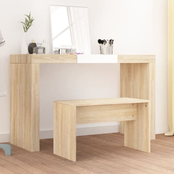 vidaXL Sminkpall sonoma-ek 70x35x45 cm konstruerat trä - Sminkpallar