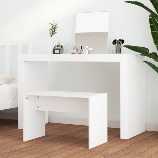 vidaXL Sminkpall vit 70x35x45 cm konstruerat trä -  Sminkpallar