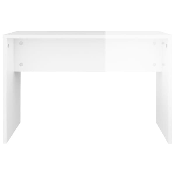 The Living Store skammel til makeupbord 70x35x45cm konstrueret træ hvid højglans -  Pyntebænke
