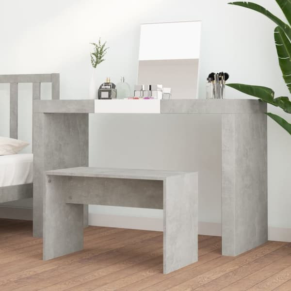 Pyntebænke - Living skammel til makeupbord 70x35x45 cm konstrueret træ betongrå