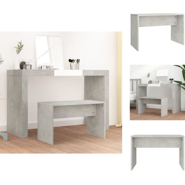 Pyntebænke - Living skammel til makeupbord 70x35x45 cm konstrueret træ betongrå