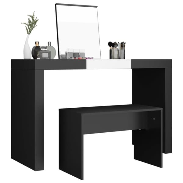 Pyntebænke - Living skammel til makeupbord 70x35x45 cm konstrueret træ sort