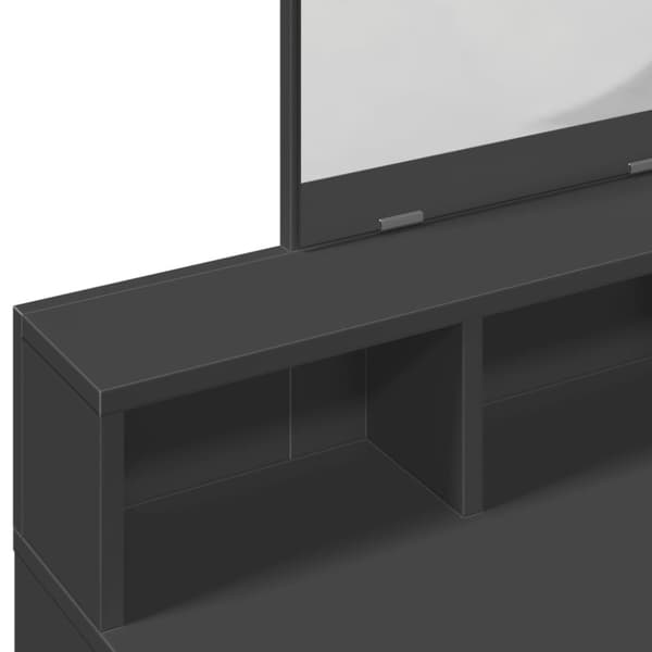 vidaXL Sminkebord med speil svart 80x41x144,5 cm