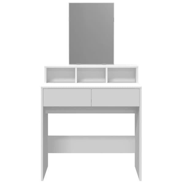 vidaXL Sminkebord med speil hvit 80x41x144,5 cm
