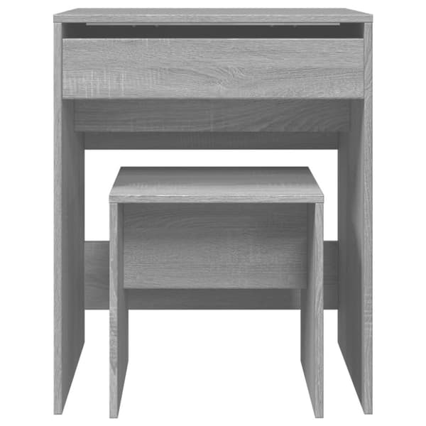 vidaXL Sminkebord med krakk grå sonoma 60x40x113,5 cm