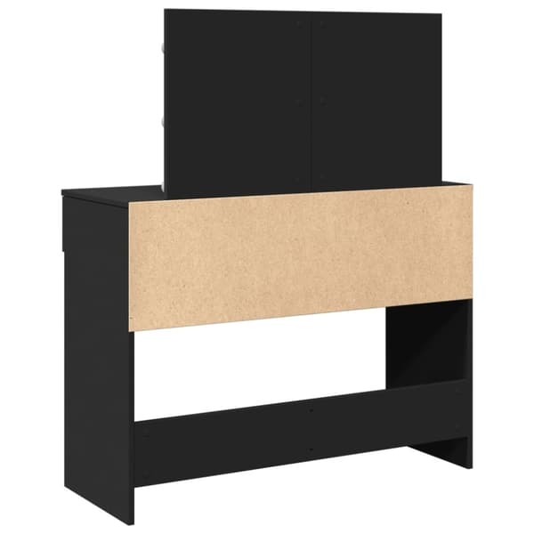 vidaXL Sminkebord med LED svart 100x40x120 cm