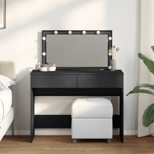 vidaXL Sminkebord med LED svart 100x40x120 cm