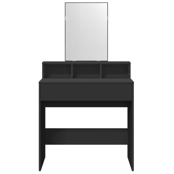 vidaXL makeupbord med spejl 80x41x144,5 cm sort