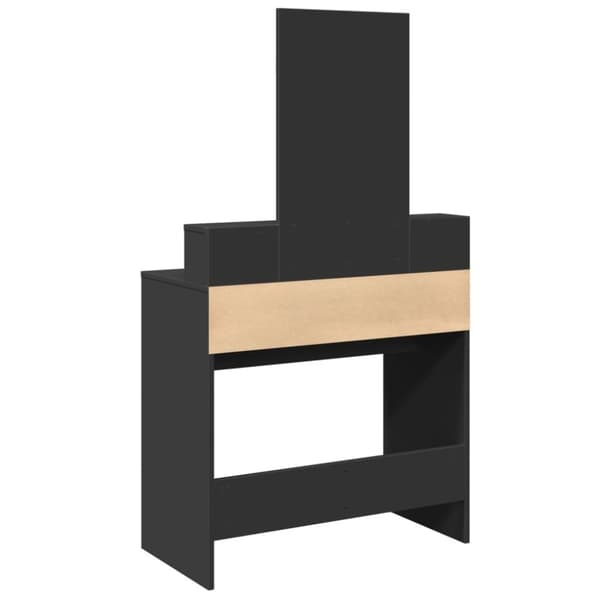 vidaXL makeupbord med spejl 80x41x144,5 cm sort