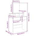 Miniatyrbillede 11 af 11: vidaXL makeupbord med spejl 80x41x144,5 cm sort