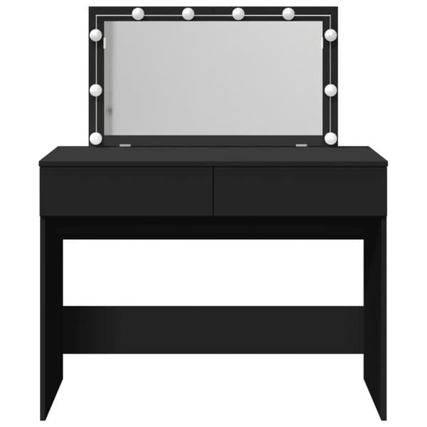 vidaXL makeupbord med LED-lys 100x40x120 cm sort