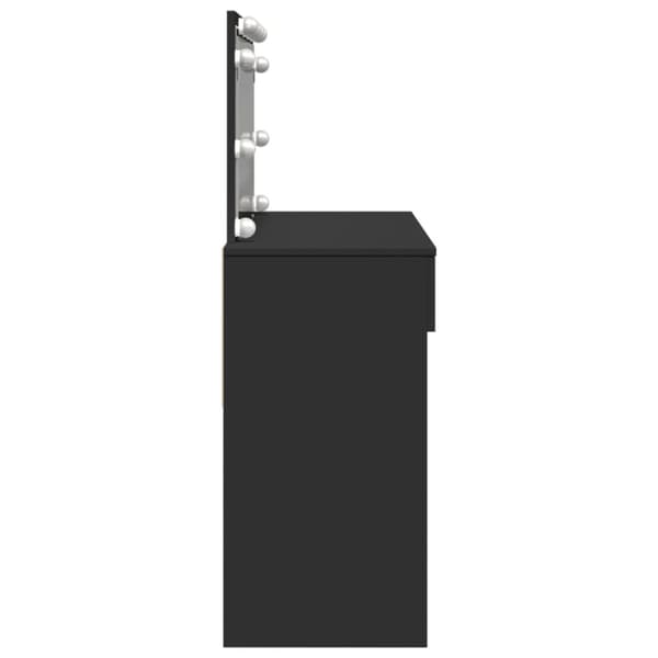 vidaXL makeupbord med LED-lys 100x40x120 cm sort