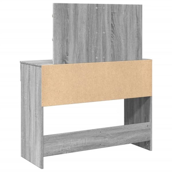 vidaXL Sminkbord med LED grå sonoma 100x40x120 cm