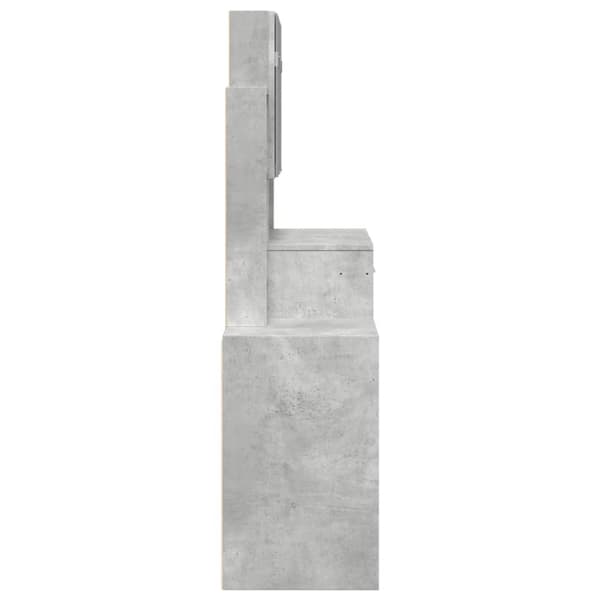 vidaXL Sminkbord med skåp betonggrå 80x35x132 cm