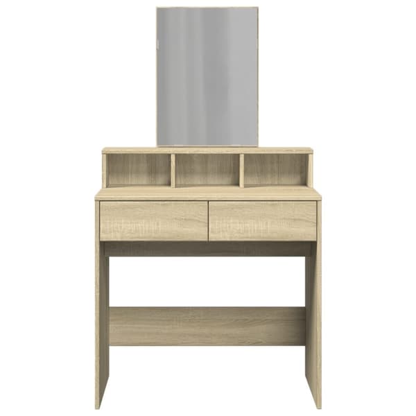 vidaXL Sminkbord med spegel sonoma-ek 80x41x144,5 cm
