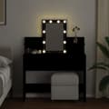 Miniatyrbilde 4 av 11: vidaXL Sminkebord med LED svart 100x40x130 cm