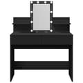 Miniatyrbilde 6 av 11: vidaXL Sminkebord med LED svart 100x40x130 cm