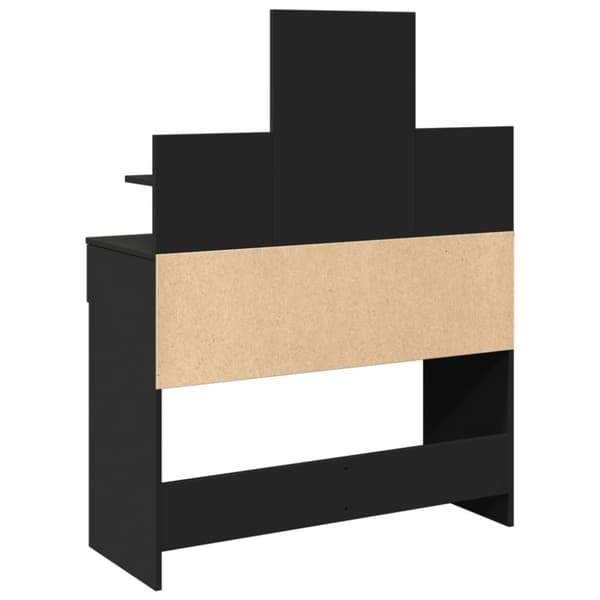 vidaXL Sminkebord med LED svart 100x40x130 cm