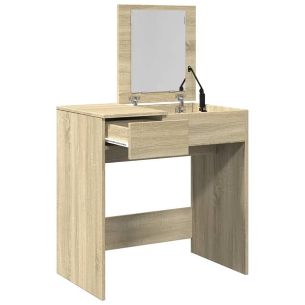 vidaXL Sminkebord med speil sonoma eik 73x46,5x120 cm