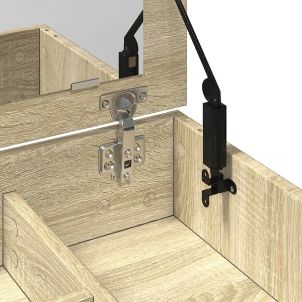 vidaXL Sminkebord med speil sonoma eik 73x46,5x120 cm