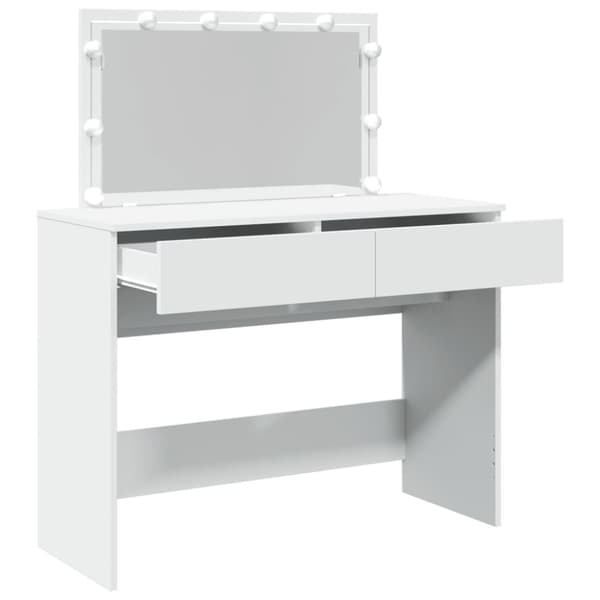 vidaXL Sminkbord med LED vit 100x40x120 cm