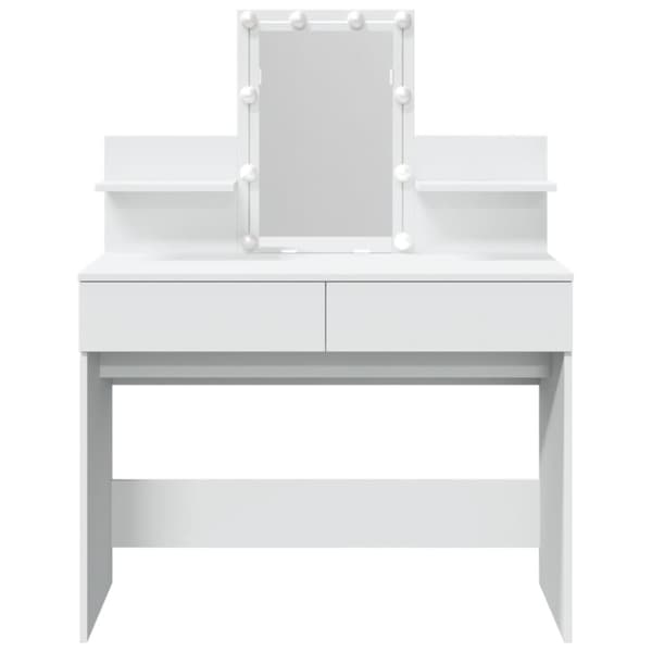 vidaXL Sminkbord med LED vit 100x40x130 cm
