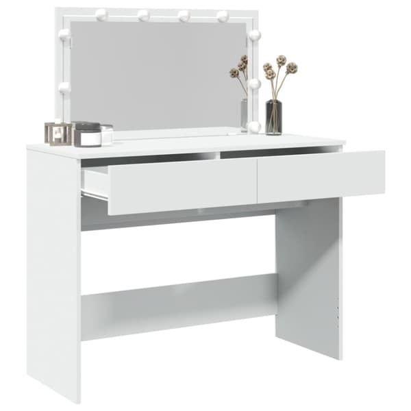 vidaXL makeupbord med LED-lys 100x40x120 cm hvid