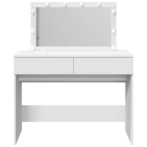 vidaXL makeupbord med LED-lys 100x40x120 cm hvid