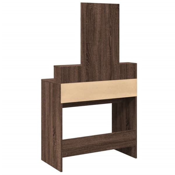 vidaXL makeupbord med spejl 80x41x144,5 cm brun egetræsfarve