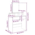 Miniatyrbillede 11 af 11: vidaXL makeupbord med spejl 80x41x144,5 cm brun egetræsfarve