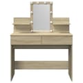 Miniatyrbillede 6 af 11: vidaXL makeupbord med LED-lys 100x40x130 cm brun sonoma-eg
