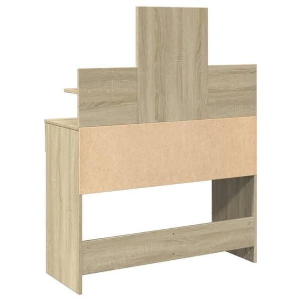 vidaXL makeupbord med LED-lys 100x40x130 cm brun sonoma-eg