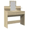 Miniatyrbillede 1 af 11: vidaXL makeupbord med LED-lys 100x40x130 cm brun sonoma-eg