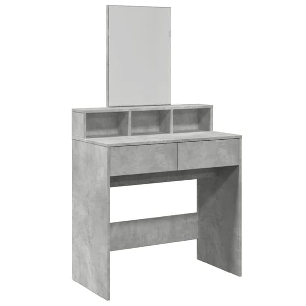 vidaXL makeupbord med spejl 80x41x144,5 cm betongrå