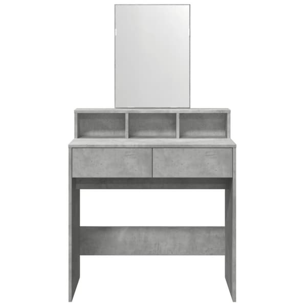 vidaXL makeupbord med spejl 80x41x144,5 cm betongrå